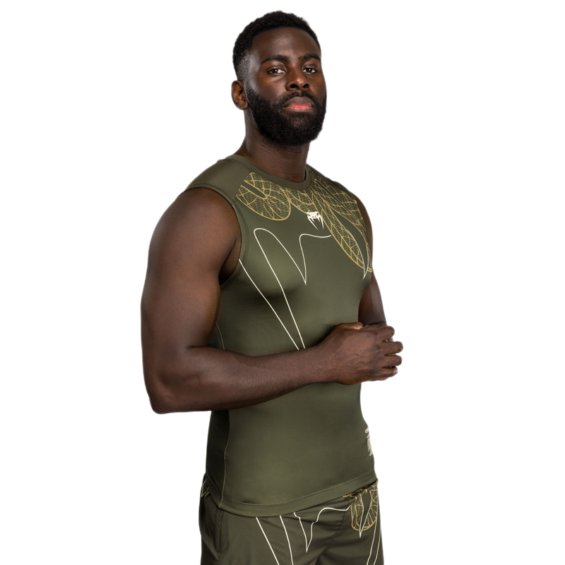 Venum Serpenti Rashguard Sleeveless, Khaki/Bronze/Ivory 